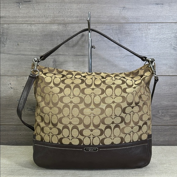 Coach Signature Brown and Tan Shoulder Bag - Picture 1 of 12